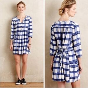 Maeve Anthropologie plaid shirt dress XS